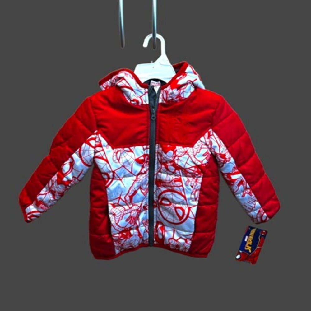 Toddler Marvel Spiderman Hooded Puffer Jacket - NWT